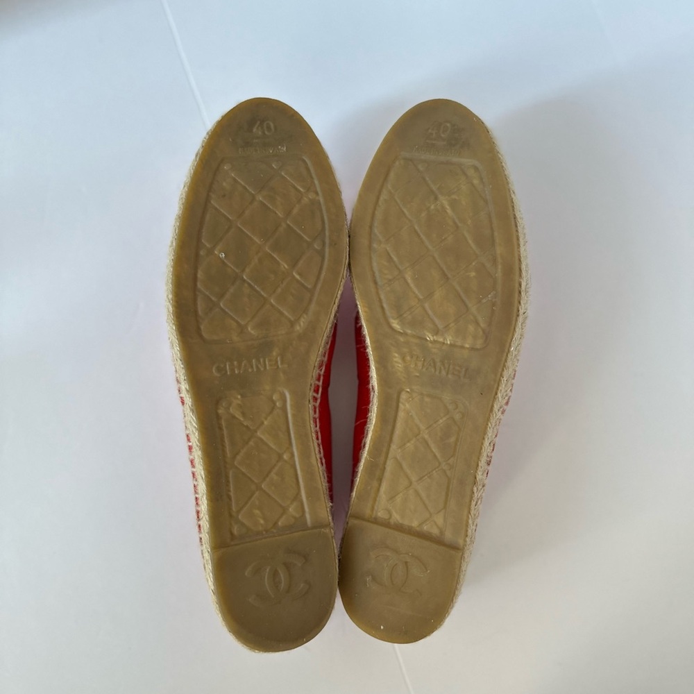 CHANEL Red Leather Espadrilles - Picture 11 of 14